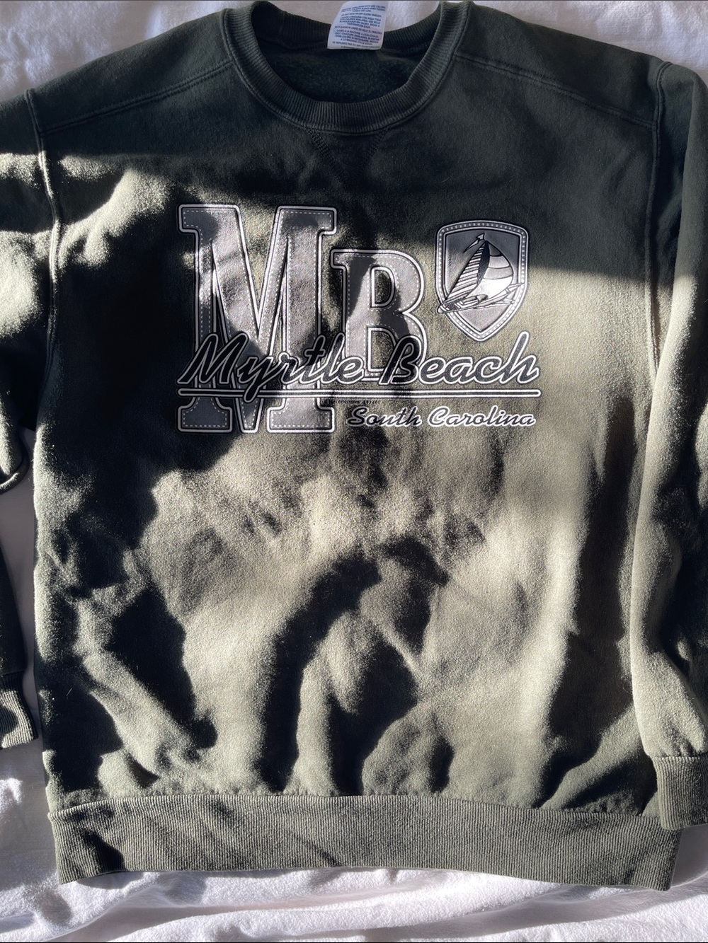 Jerzees Olive Green Myrtle Beach Crewneck Sweatshirt